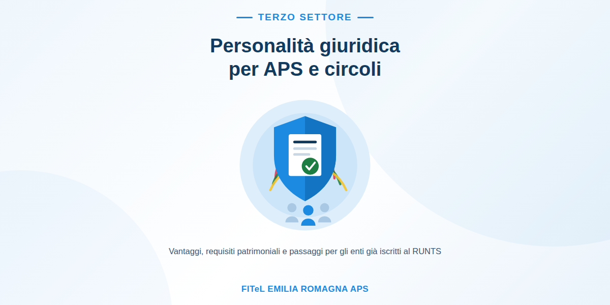 Illustrazione simbolica della personalità giuridica per associazioni e circoli del Terzo settore